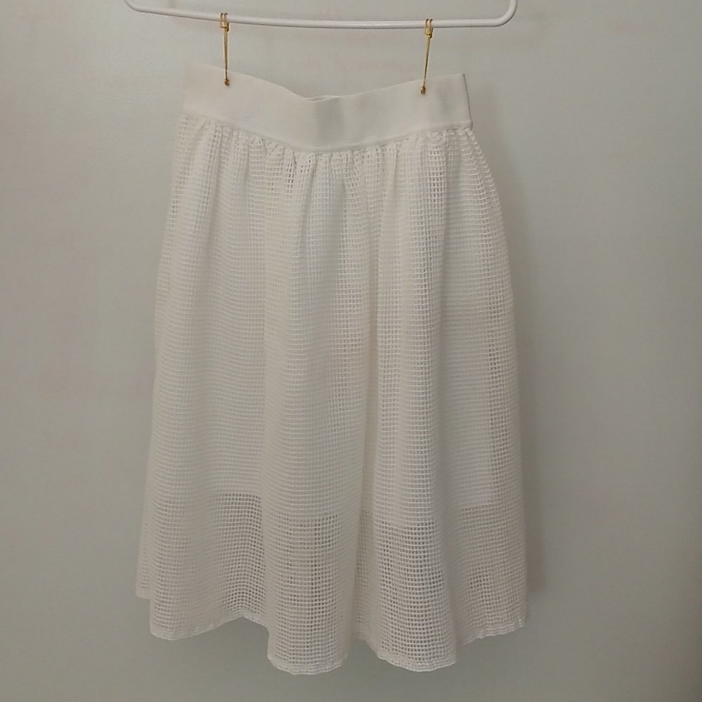 White mesh like skirt